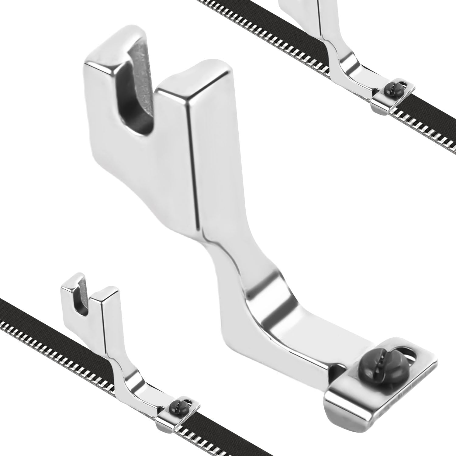 Adjustable Invisible Zipper Guide Presser Foot for Low Shank Sewing Machine, Stainless Steel Sewing Machine Presser Feet Invisible Zipper Guide Presser Foot Zipper Guide Sewing Tool