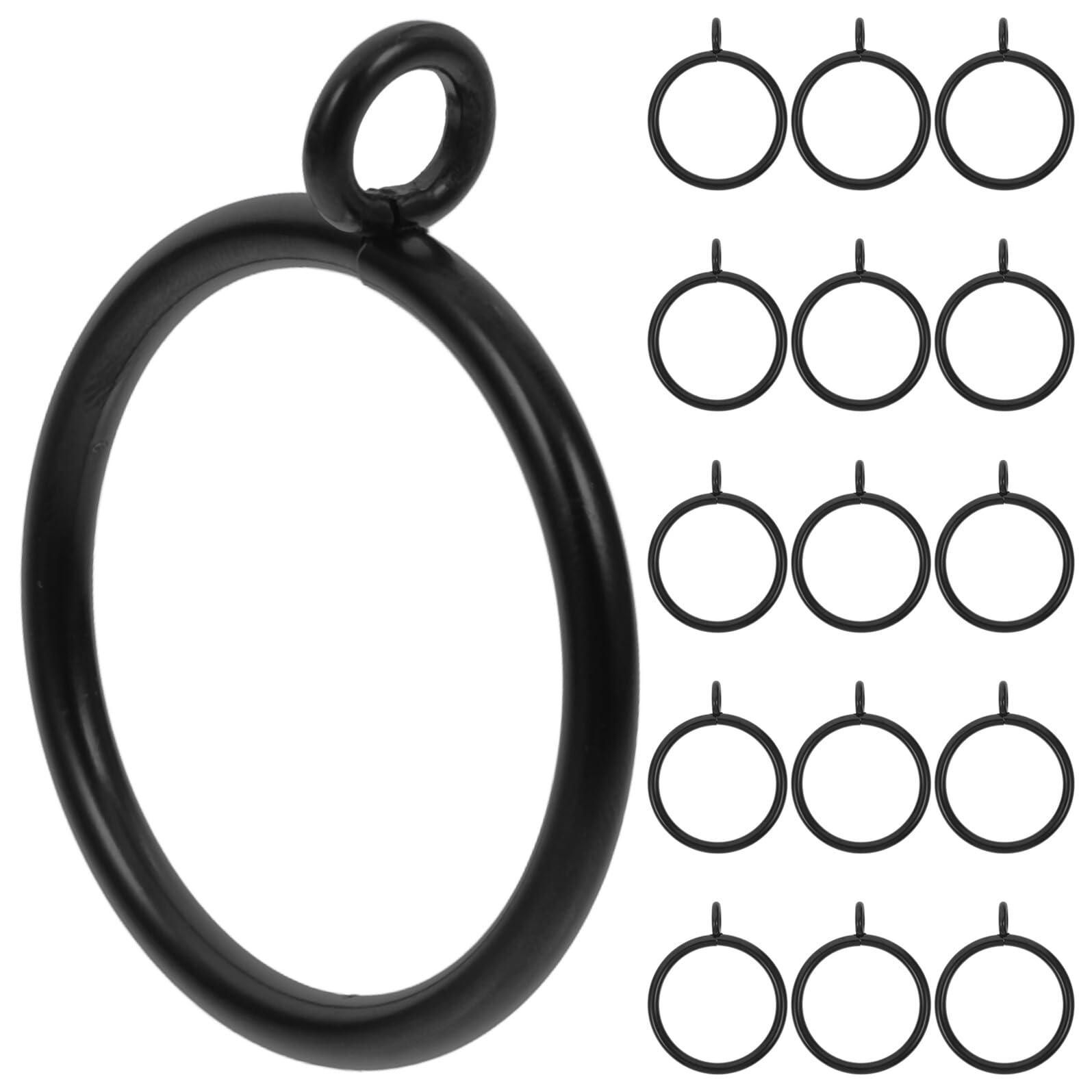 Anillos de cortina metal TOPBATHY para evitar atascos en cortinas de ventana pesadas