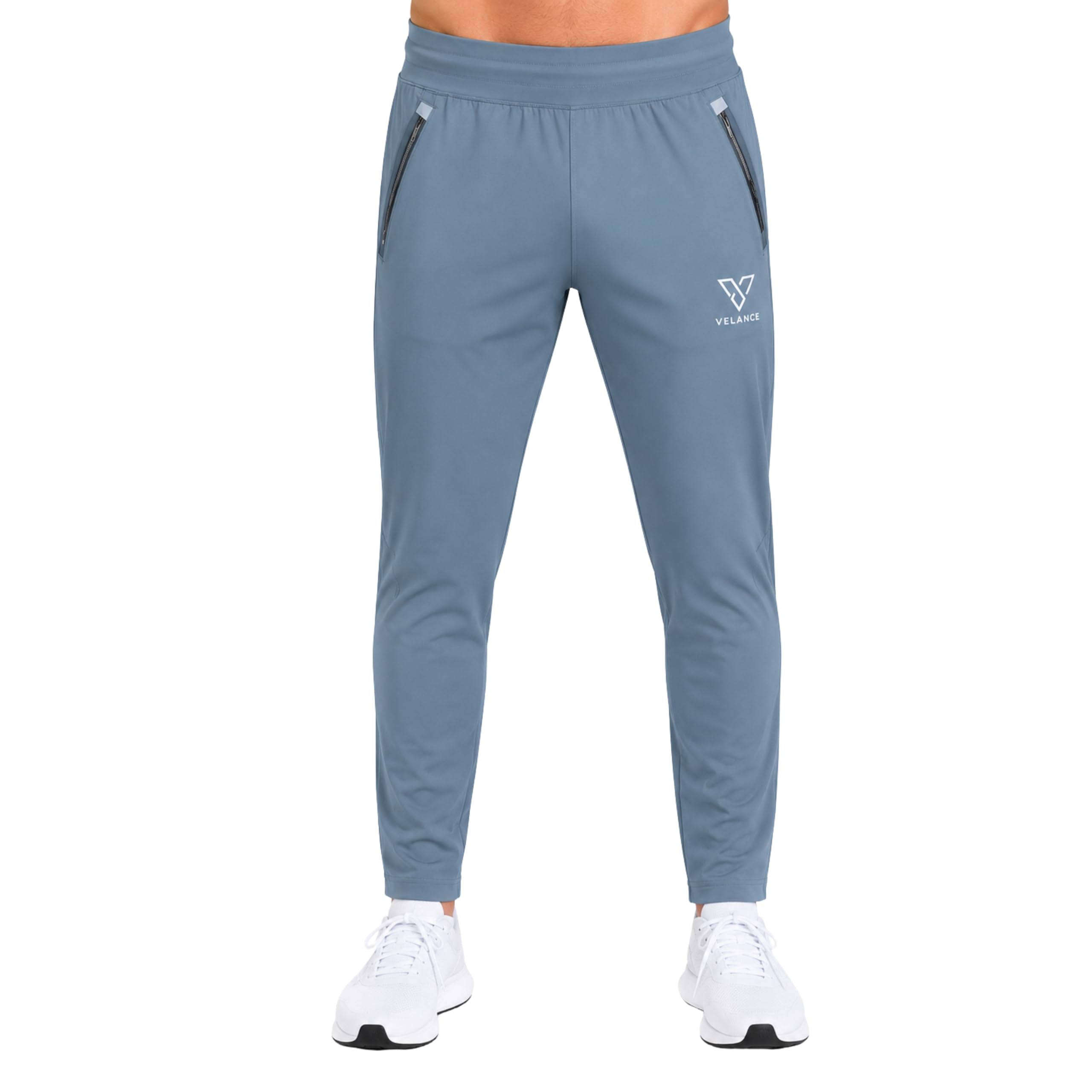 velance Men's Stretchable Lycra Narrow Fit Track Pants | 5 Pocket Design with Secure Zipper Pockets | Gym Lower for Workout, Running, Sports, Travel & Casual Wear-picture-28