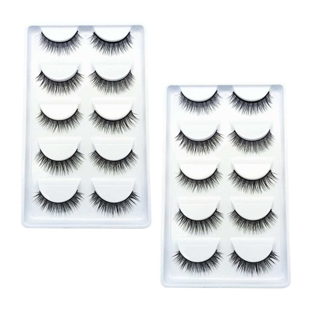 MAGICLULU Faux Cils Naturels 10 Paires pour Maquillage Yeux, Fibres Chimiques Noirs, Réalistes et Faciles à Utiliser, Adaptés Usage Personnel et Professionnel