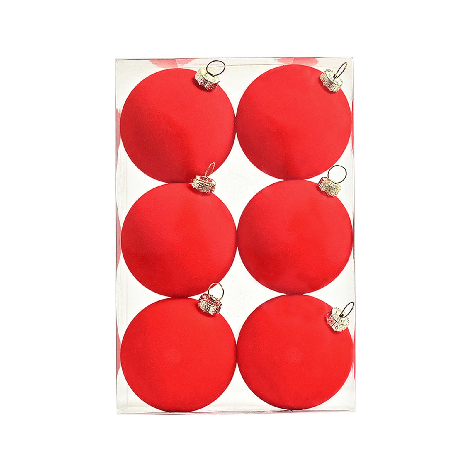 Christmas Velvet Baubles, Christmas Tree Balls, Plastic Shatterproof Xmas Balls, Velvet Christmas Baubles Ornaments,Xmas Tree Hanging Flocked Ball Set for Christmas Decoration (6pcs 6cm, J)