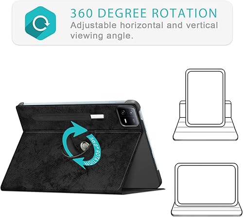 Miniatura 6 de Funda compatible con tablet Xiaomi Pad 6 de 11.0 pulgadas lanzada 2023 con soporte multiángulo para tableta Mi Pad 6 Pro giratoria ajustable de 360,