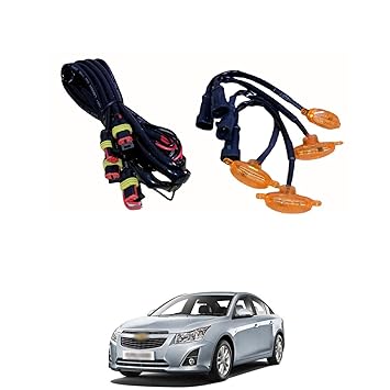 PRIKNIK LED Grille Lights Amber Yellow Grill Led with Fuse Adapter Wiring Harness Kit (4PCS, Amber Shell with Amber Light) Compatible with Cruze