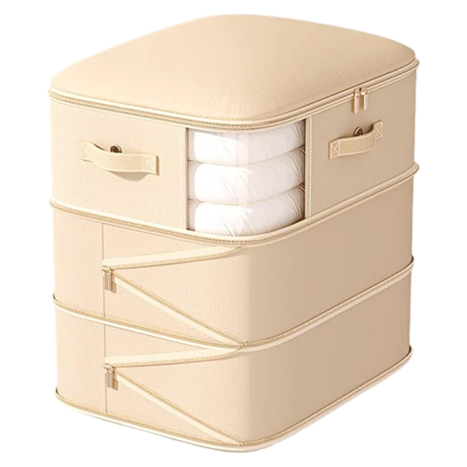 HENYGEN Intelligent Vacuum Packed Organizers Bags with Separate Sections Seasonal Clothing Storage Sacks for Easy Access to Stored Items Storage Bags with Window