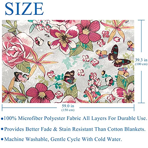 Couverture douce pour canapé et pique-nique aux motifs papillons - 6
