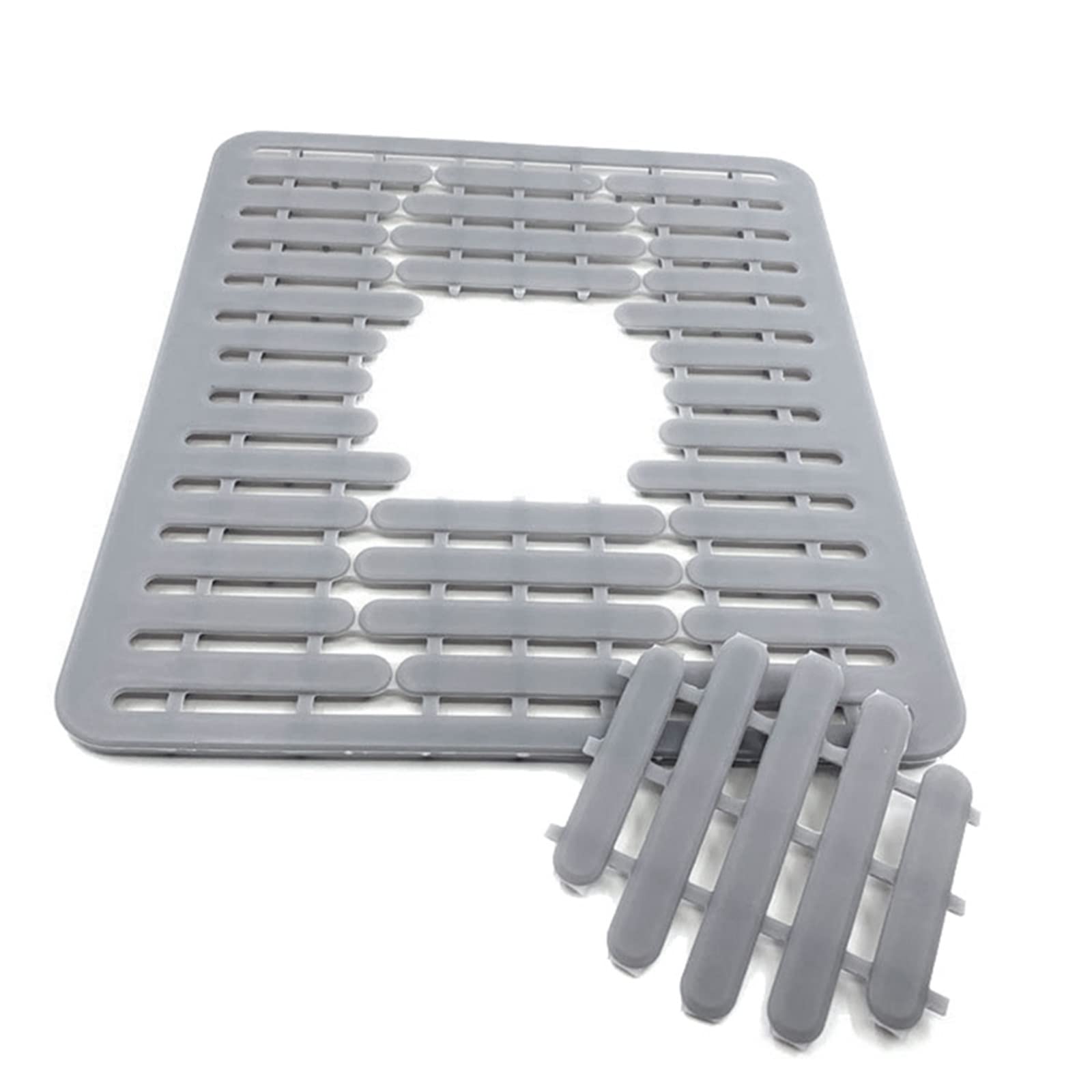 JINGYAN Tappetini per lavello Silicone Sink Mat Drain Kitchen Multifunctional Wash Basin Water Filter,Gray