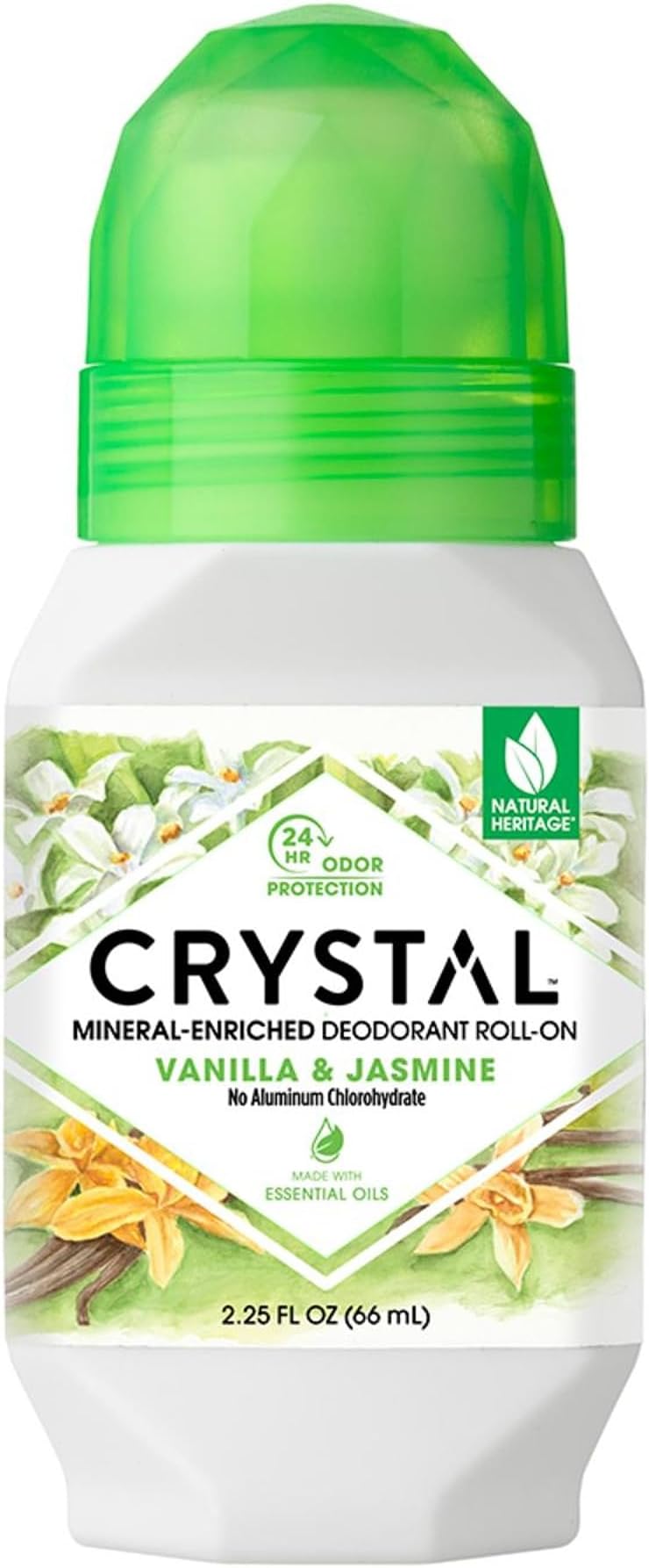Mineral Deodorant Roll-On, Vanilla Jasmine, 2.25 fl oz