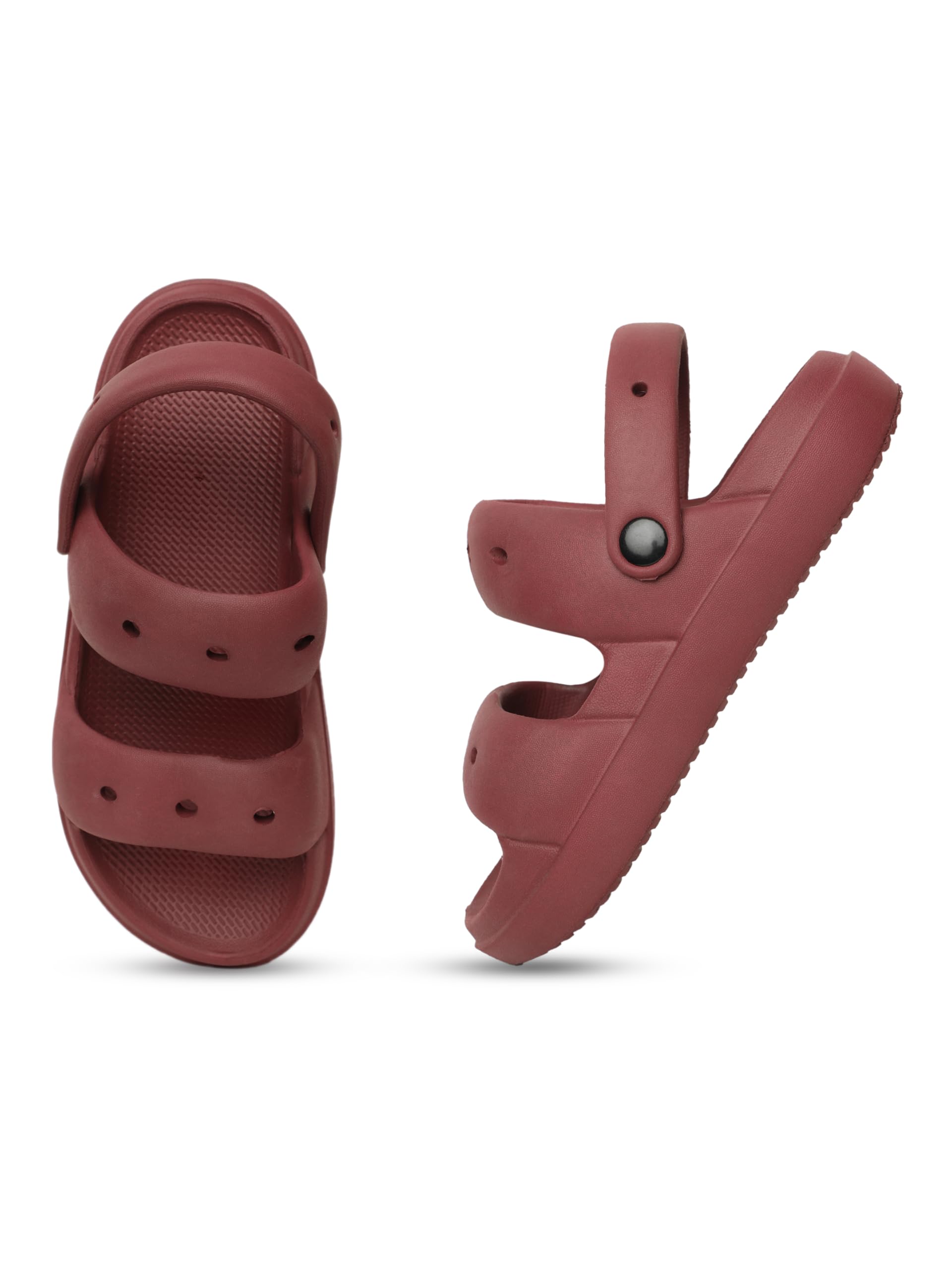 Waterproof Maroon Clogs | Soft EVA Slip-On Slippers for Women | Comfortable Anti-Skid Sole (Pack of 1)-image-44