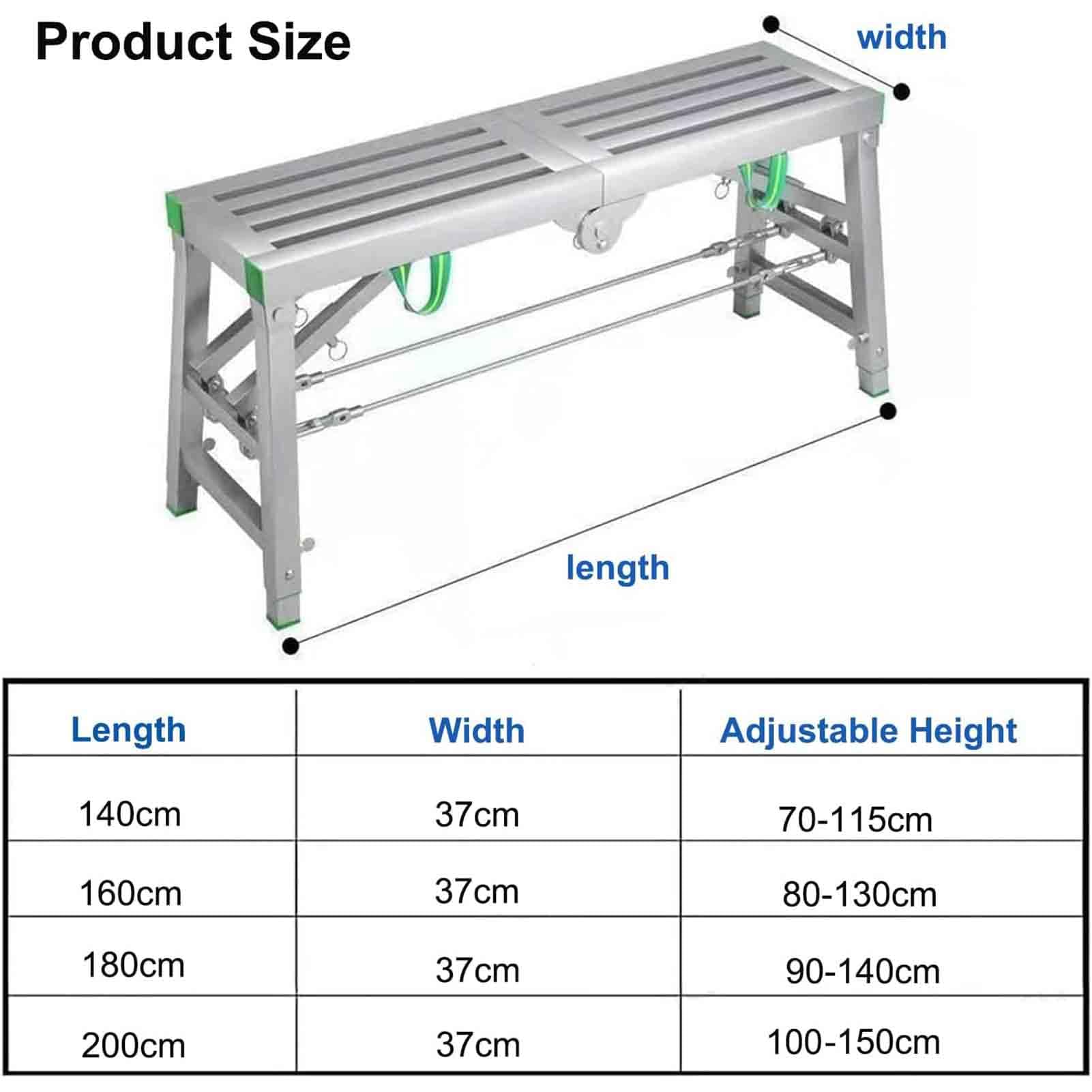 Ponteggio Pieghevole Portatile per carichi Pesanti, Portata 400 kg. Durevole e Versatile per edilizia e ristrutturazioni. Sicuro e Facile da Usare. Ideale per progetti Domestici e Profession