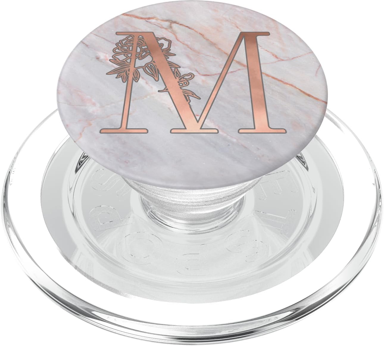 Rose Pink Letter M First Initial Monogram AAN118 PopSockets PopGrip: Swappable Grip for Phones & Tablets PopSockets PopGrip for MagSafe
