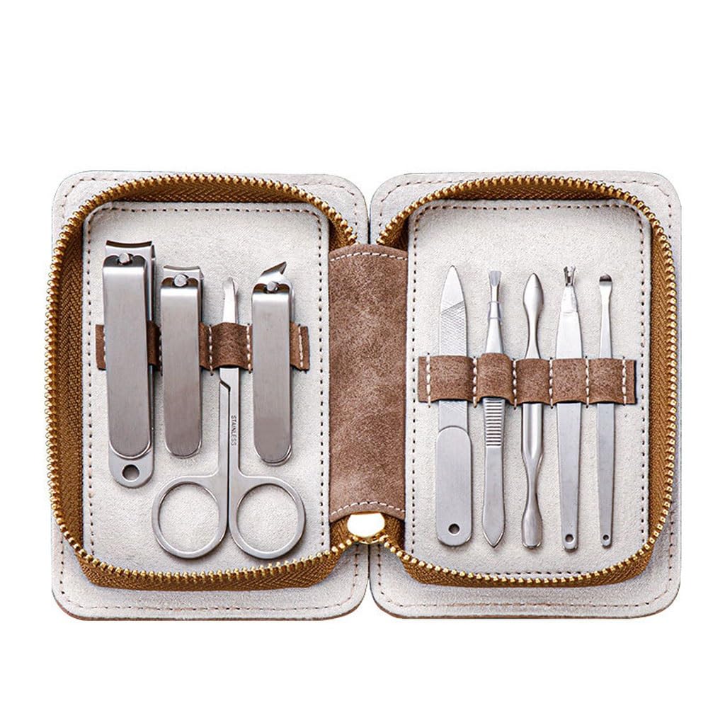Juego Completo de cortauñas para Toda la Familia, 9 Piezas, Herramienta de manicura con Cremallera