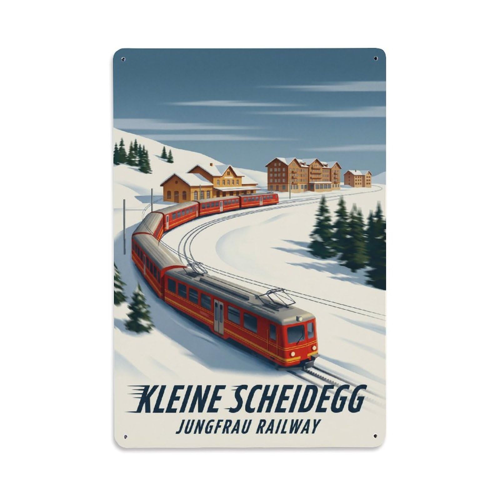 Gead 8X12inch Style Vintage Travel Switzerland Railway Pass Metal Tin Sign