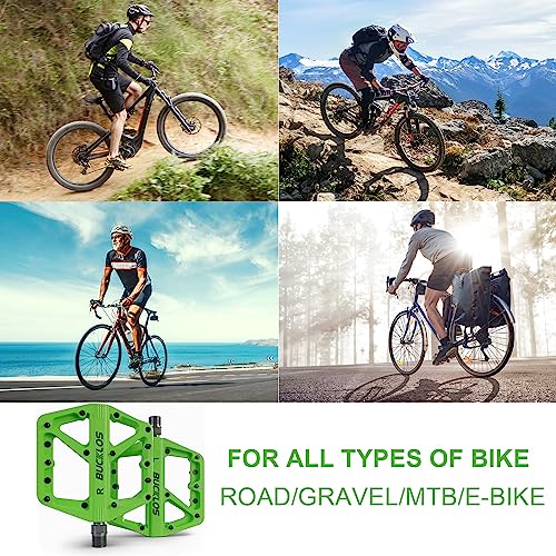 BUCKLOS Pedais de mountain bike pedais MTB planos, bicicleta de estrada adulto grande plataforma ped