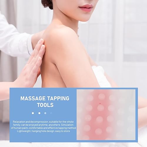 Miniatura 6 de EXCEART Herramienta de masaje Meridian, 2 varillas de masaje corporal, palitos de acupuntura meridiano, palas de martillo de meridiano de silicona,