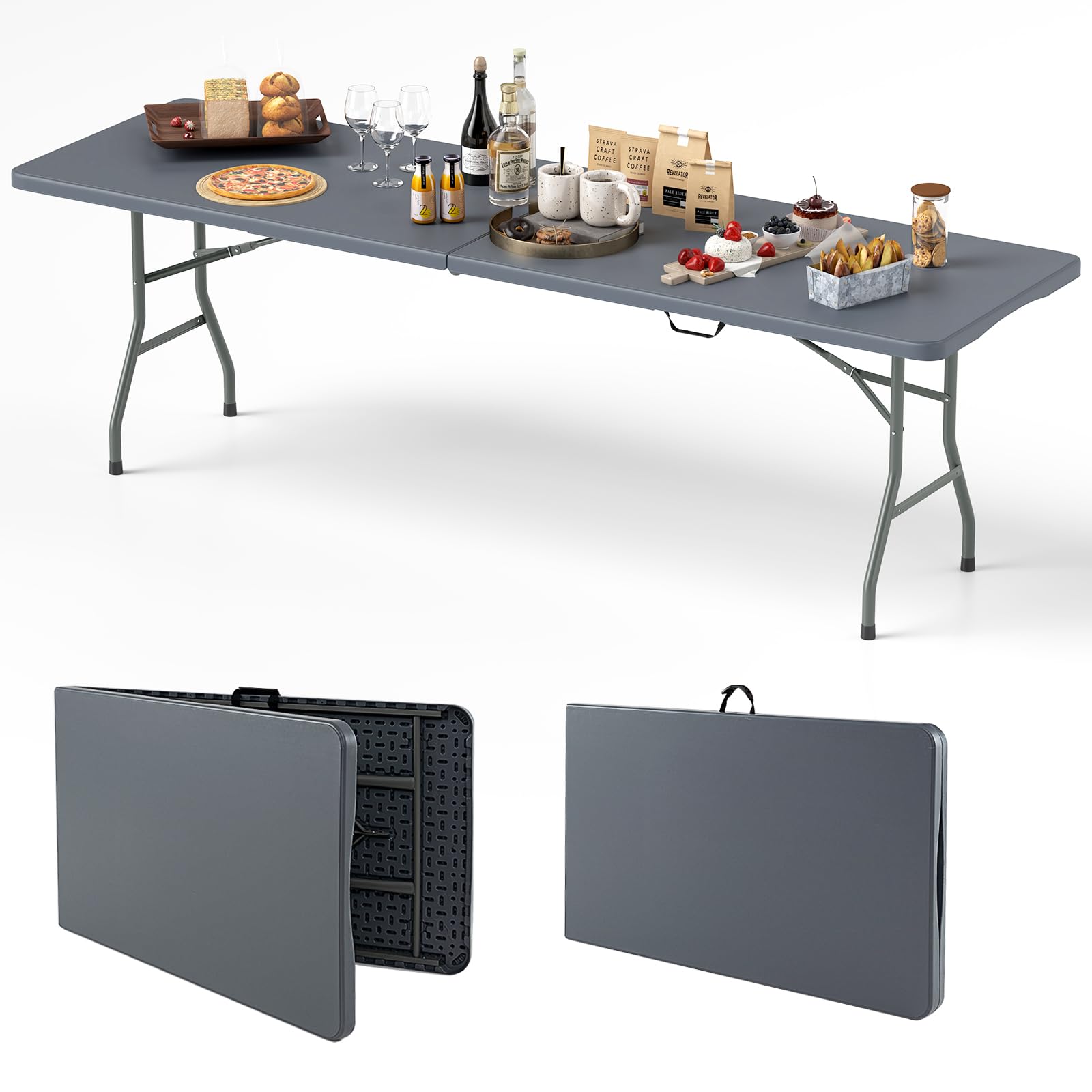 Amazon.com : Goplus 8ft Plastic Folding Table, 350 LBS Outdoor
