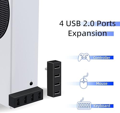 Miniatura 3 de Mcbazel Hub USB 2.0 de 4 puertos para Xbox Series XS, adaptador de expansión portátil de alta velocidad, accesorios compatibles con consola Xbox
