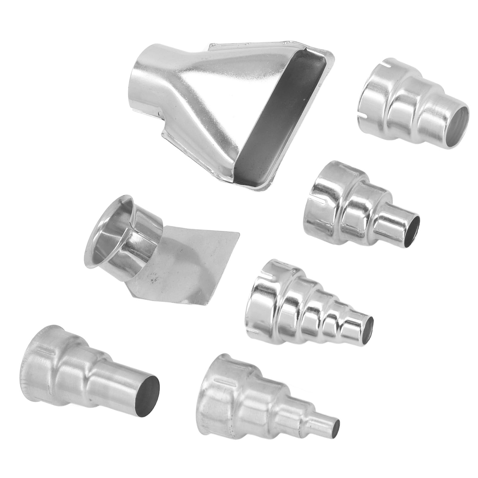 7Pcs 35mm Stainless Steel Heat Nozzles Kits for Hot Air Soldering Station Nozzle Tool Hot Air Tips for Pipe Welding PVC Shrinking