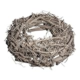 Rayher 65013000 ghirlanda decorativa in vimini, bianco slavato, 30 cm di diametro, altezza 8 cm per decorazioni stagionali