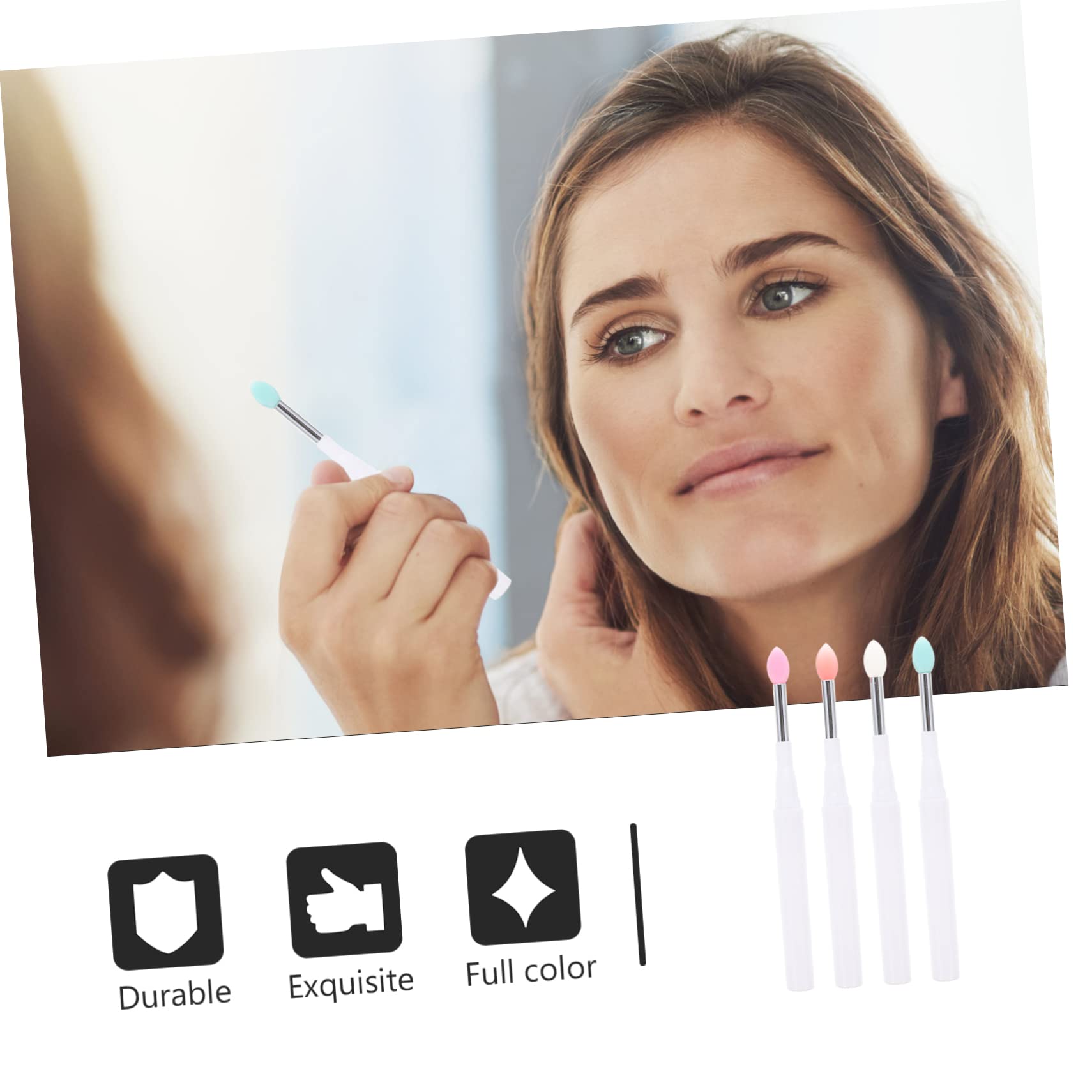 WOFASHPURET 4Pcs Silicone Lip Brush Gentle Applicators for Eyeshadow Versatile Makeup Tools for Precision Application Skin Friendly Material for Daily Use