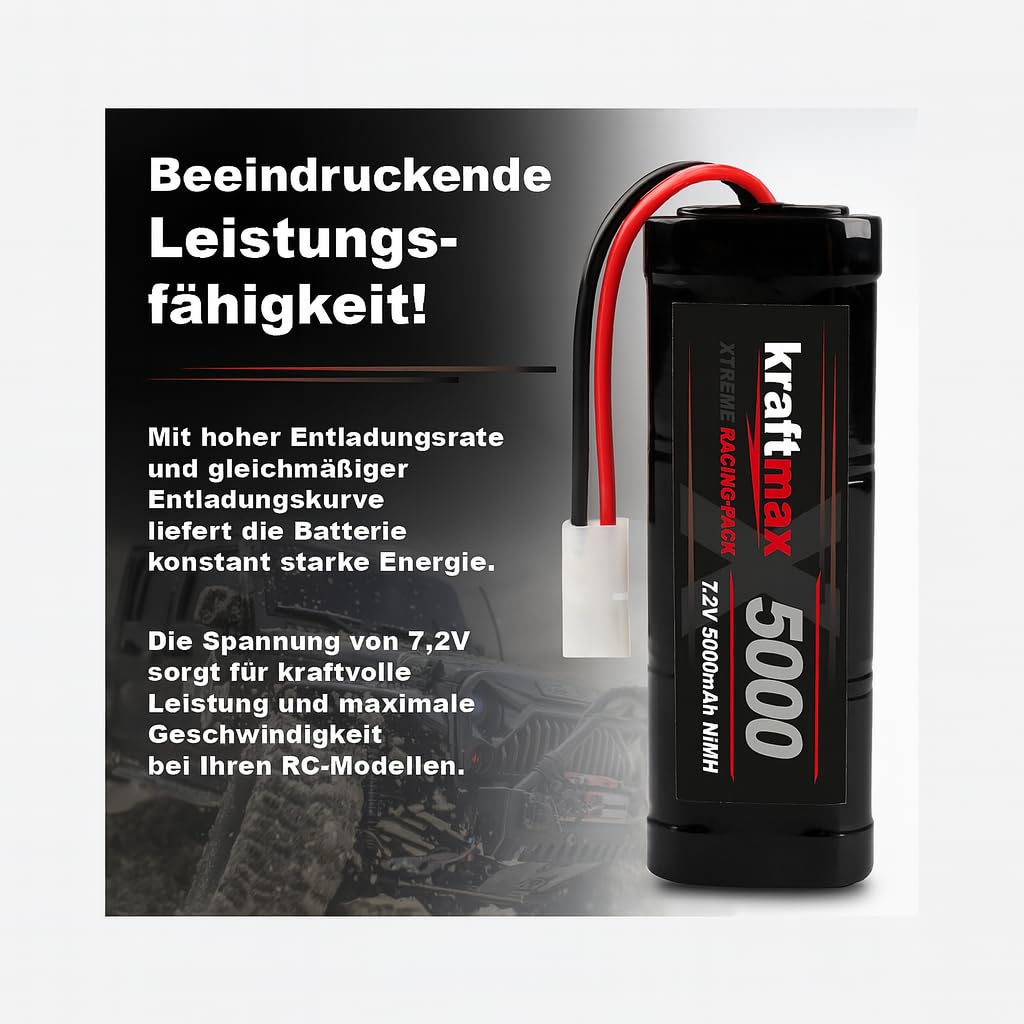 Kraftmax Akumulator wyścigowy 7,2 V NiMH 5000 mAh z wtyczką Tamiya