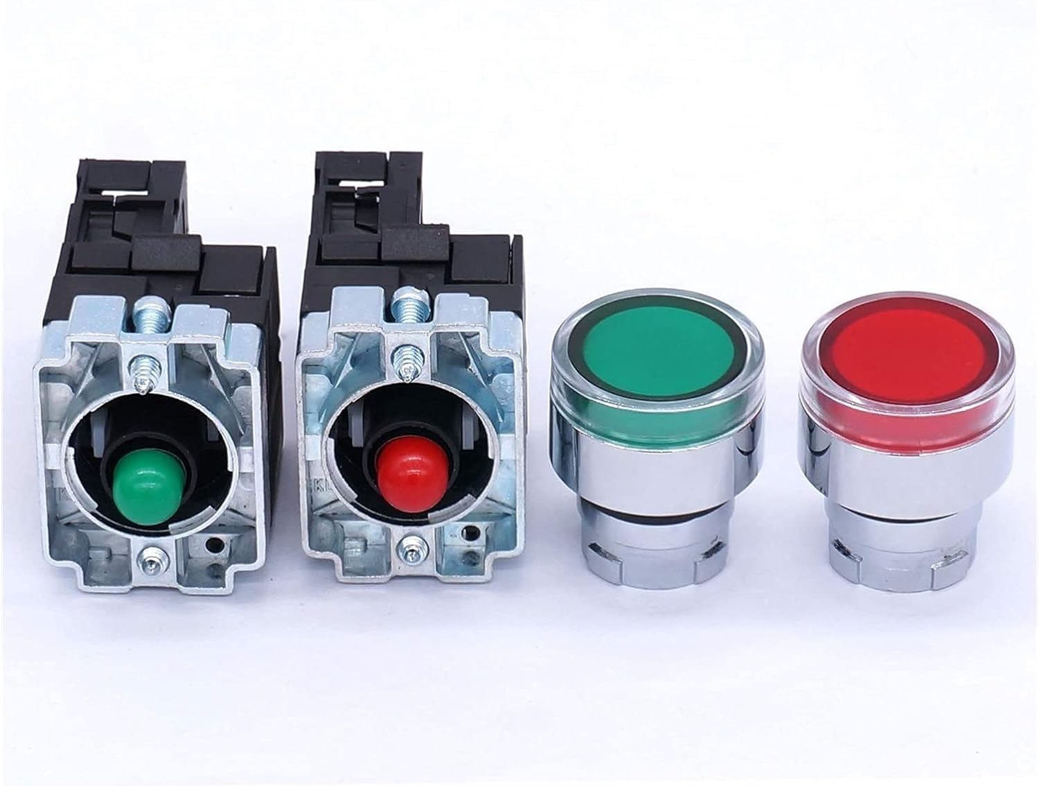 Interruptor 2 piezas 22 mm 1 NO 1 NC interruptor de botón 440 V 10 A interruptor de botón con voltaje de luz LED 110 V