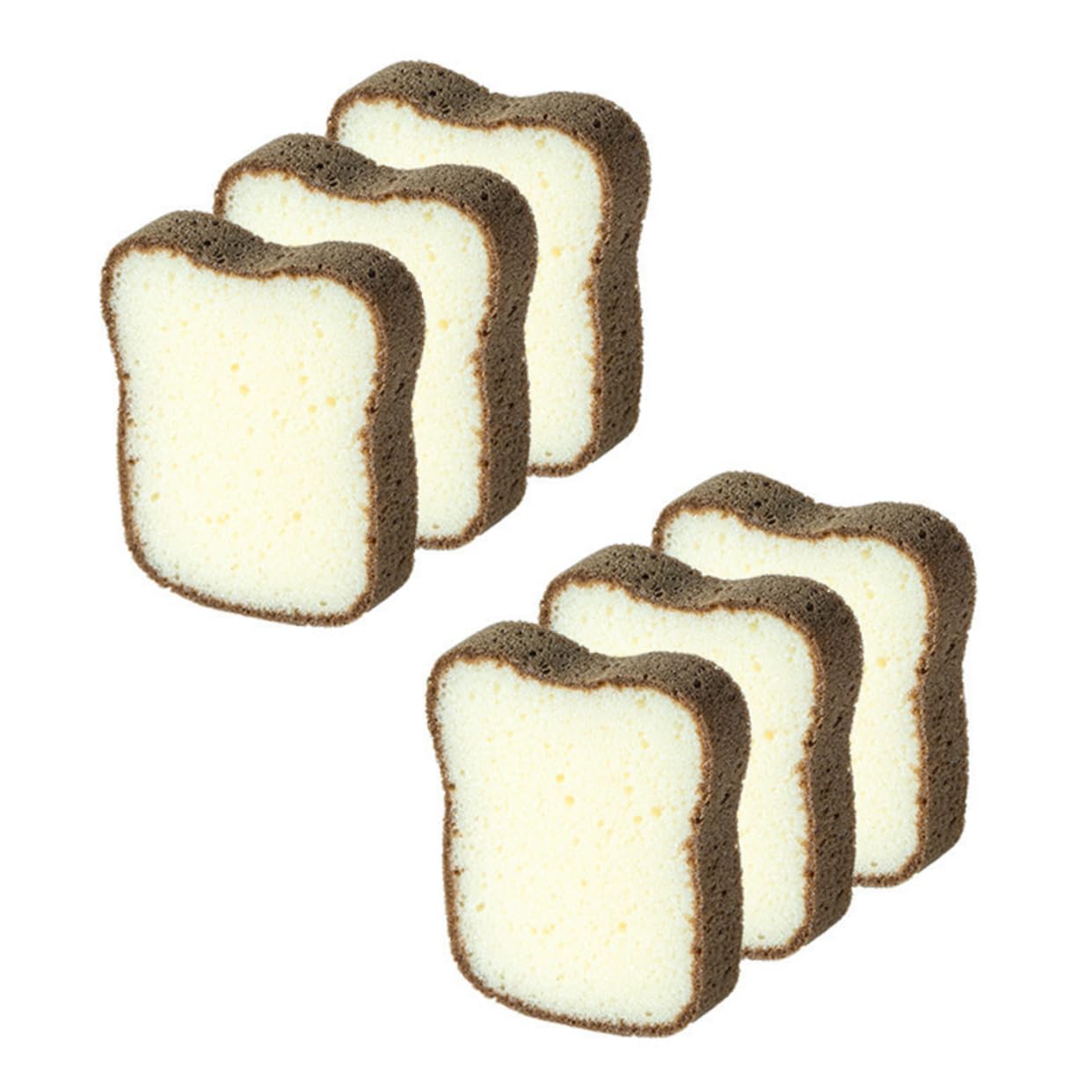 Éponge de Nettoyage Toast 6 Pièces en Mousse Lavable Réutilisable