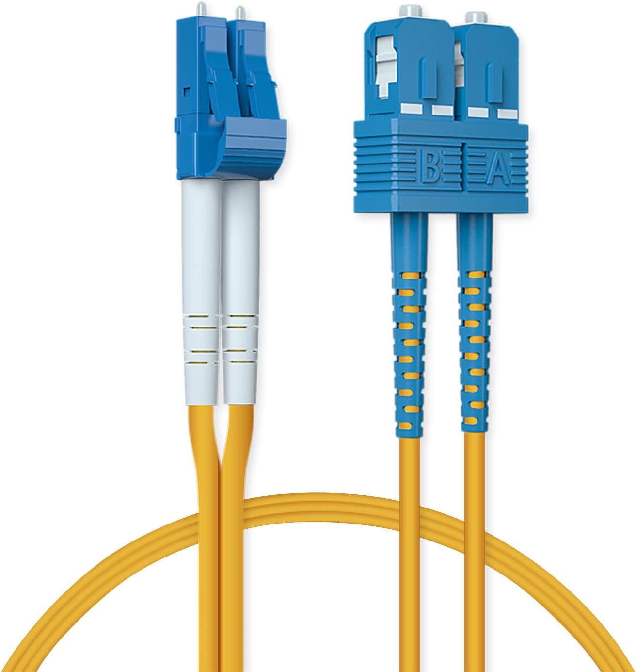 ipolex LC to SC Fiber Patch Cable Single Mode, 2-meter, 1-Pack. High Speed 1G/10GB. Compatible with Switch, Router, Server. Ideal for Networking, Server room applications.