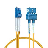 Vista 6 de ipolex Cable de conexión de fibra OM3 LC a SC -6.6 ft (7 pies)- LSZH 50/125μm- 10Gb/Gigabit Cable de fibra óptica multimodo dúplex puente, aguamarina