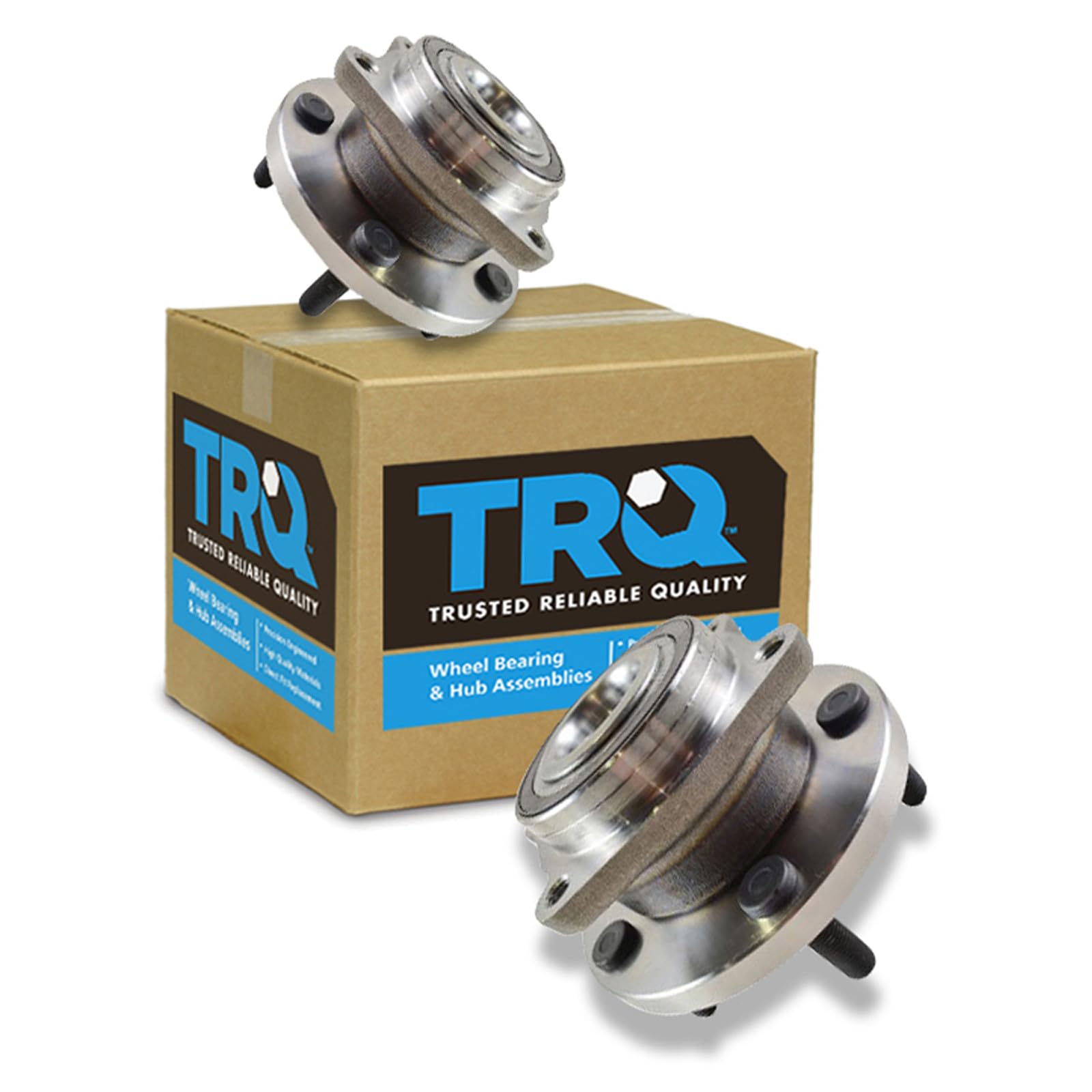 TRQ 2 Piece Front Wheel Bearing &amp; Hub Assembly Set