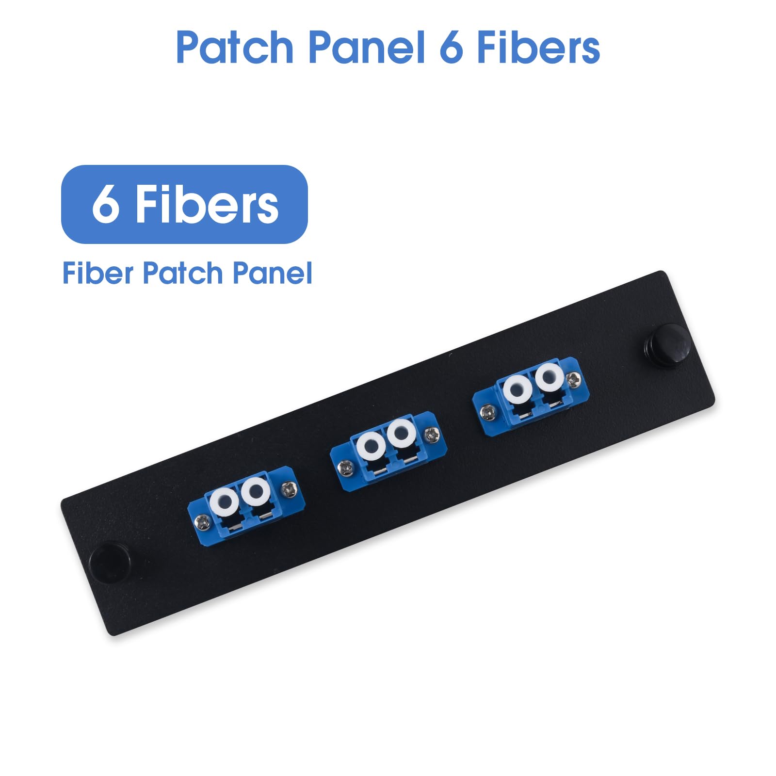 Lot de 3 panneaux de brassage en fibre duplex LC/UPC avec adaptateurs LC duplex monomode bleu, 6 ports de fibre