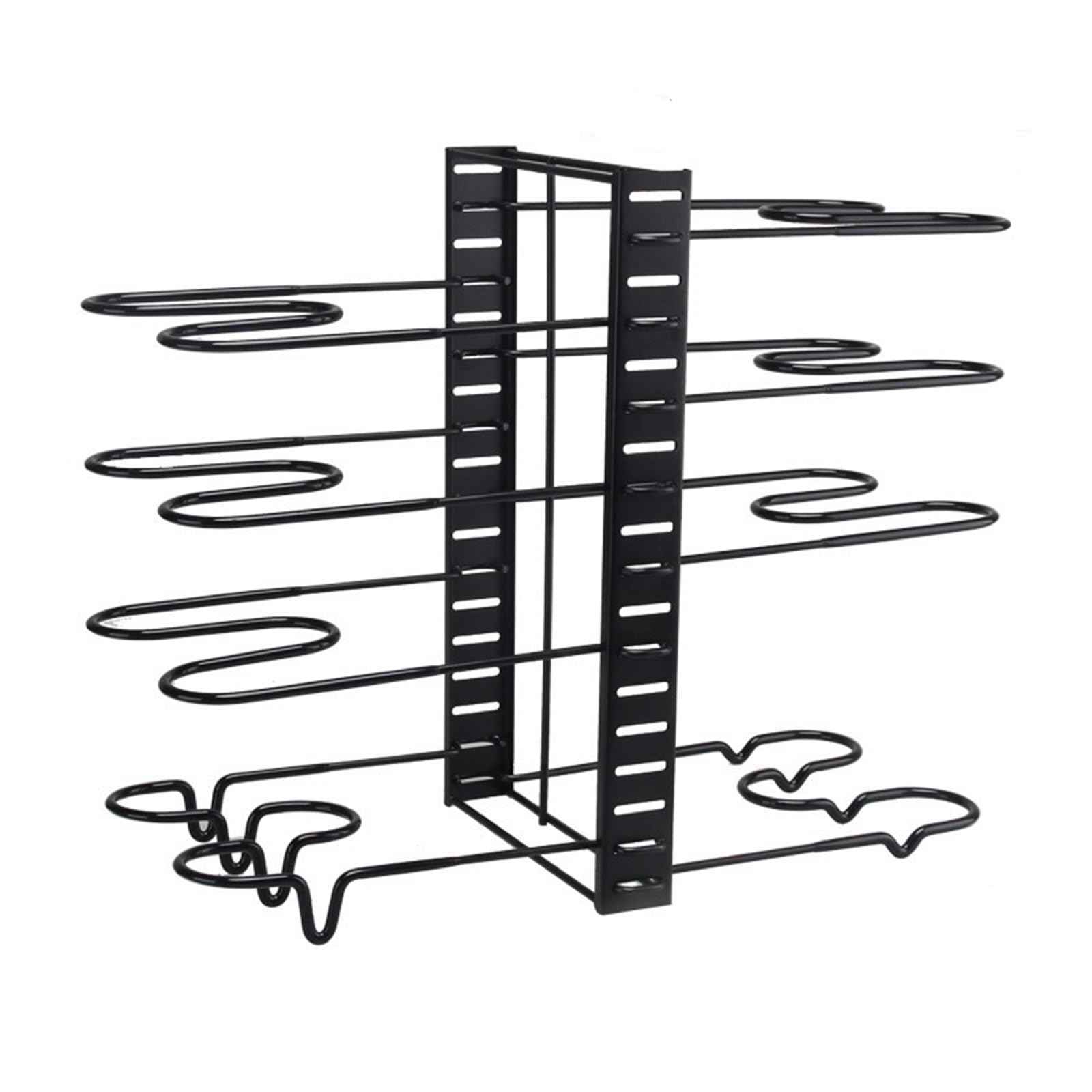 YXINAER Pots and Pans Organizer Pot Rack Organizers 8 Tiers Pots and Pans Organizer for Kitchen Organization Storage Adjustable Lid Holders & Pan(Black bilaterall 1PC)