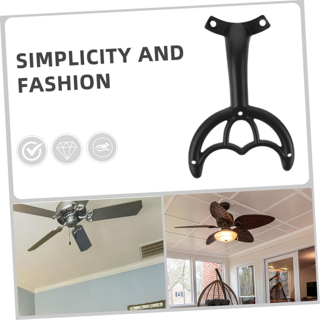 CHILDWEET Ceiling Fan Blade Support Arm Heavy Duty Alloy Replacement Bracket for Electric Fans Easy to Install Ceiling Fan Blade Holder