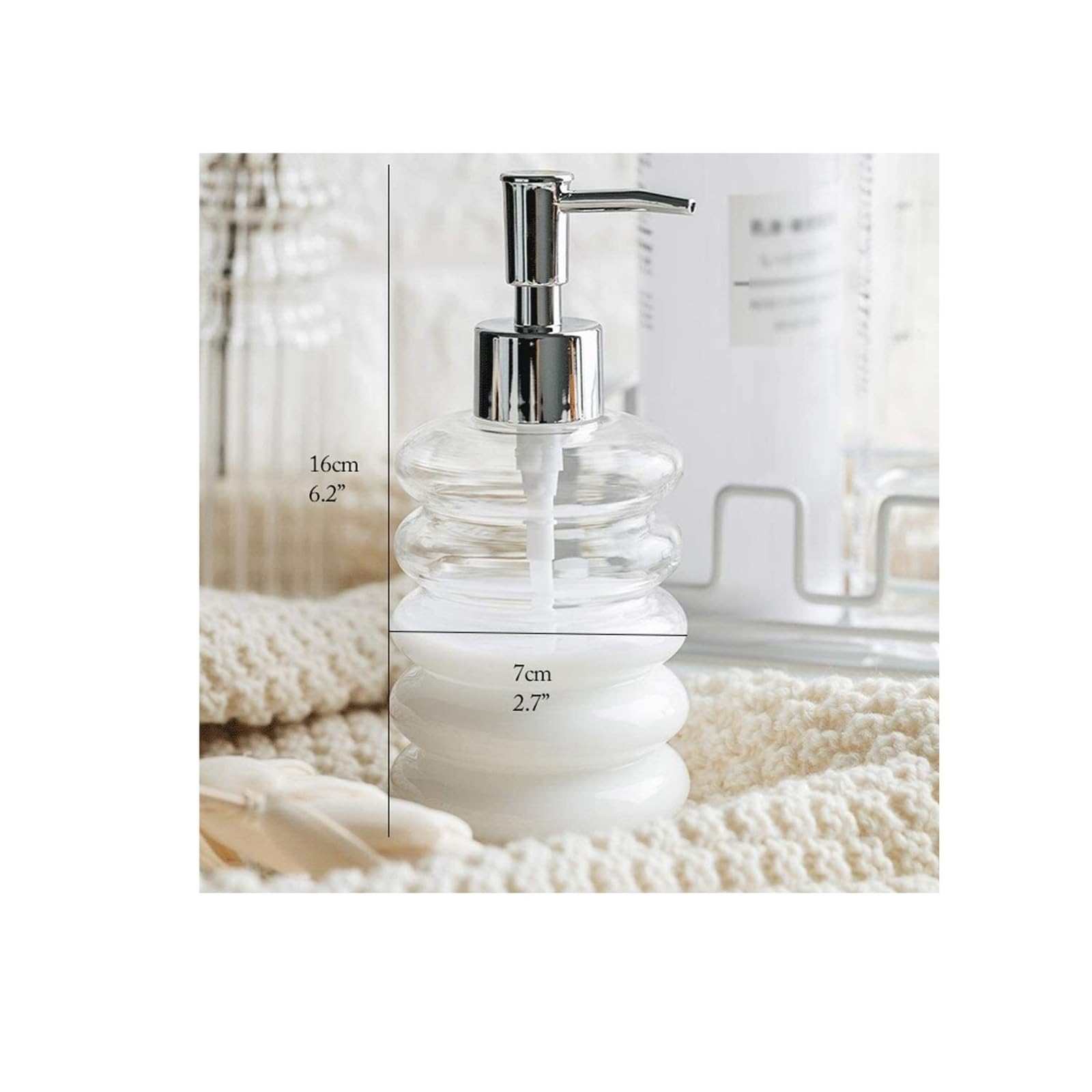 Dispenser di Sapone Dispenser di Sapone in Vetro ambrato Pompa per liquidi Ricaricabile Bottiglie Marroni Dispenser di lozione Trasparente per Cucina o Bagno Cucina Bagno, Trasparente