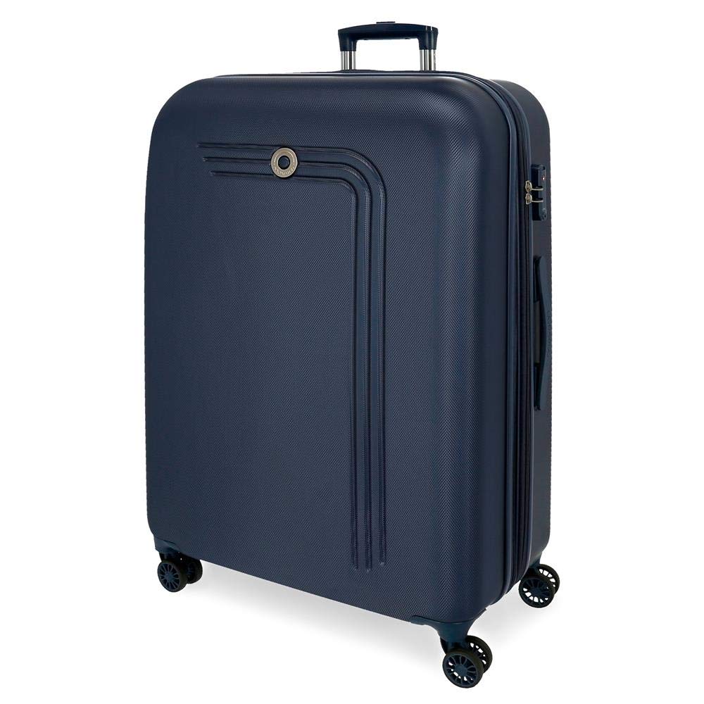 MOVOMRiga Blue Medium Suitcase 49x70x27 cm Rigid ABS Combination lock 72L 3.9 Kg 4 Double Wheels