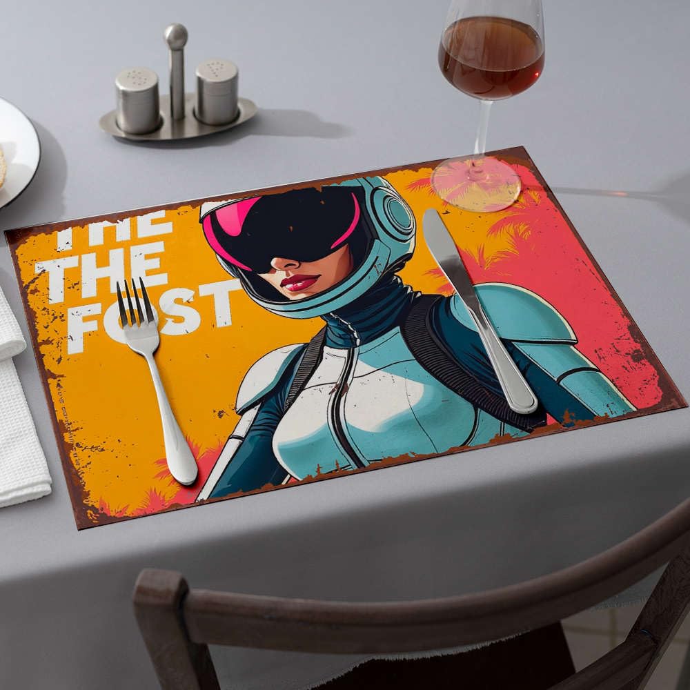 Assiettes décoratives astronaute et paradis tropical en 6 pièces