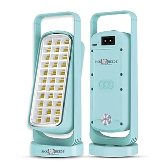 Pick Ur Needs Rechargeable LED Emergency 33 SMD Floor Lantern Lamp Light with Wall Hanging Handle (Light Blue)