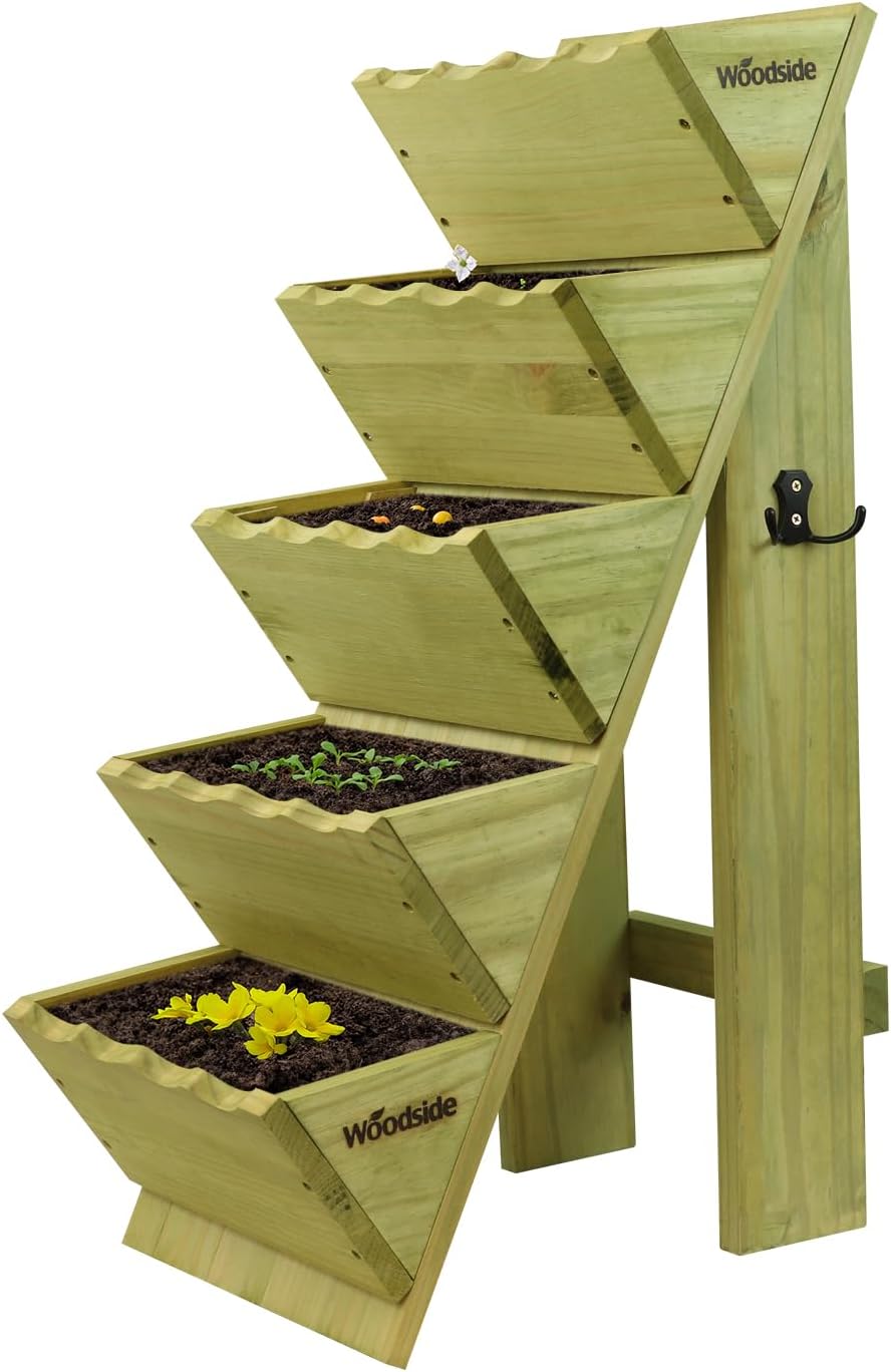 Woodside 5 Tier Wooden Decorative Garden Flower Herb Planter