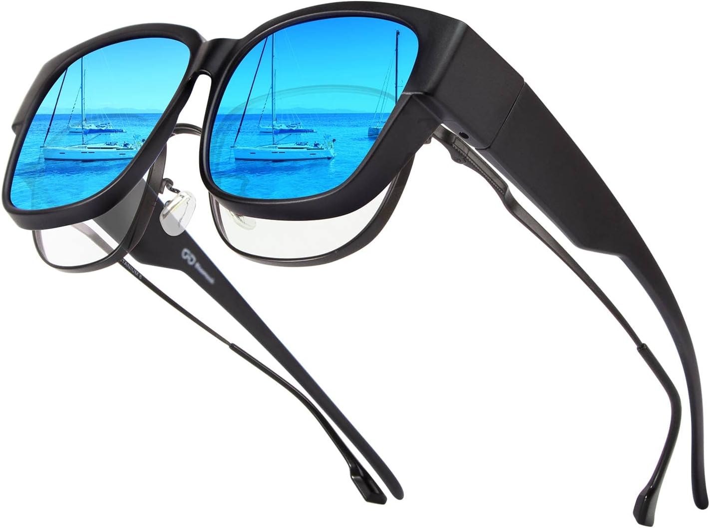 Polarized Over Glasses Anti-Glare UV 400 Protection for Men Women - Fit Over Glasses/Suit for Driving/Fishing/Golf