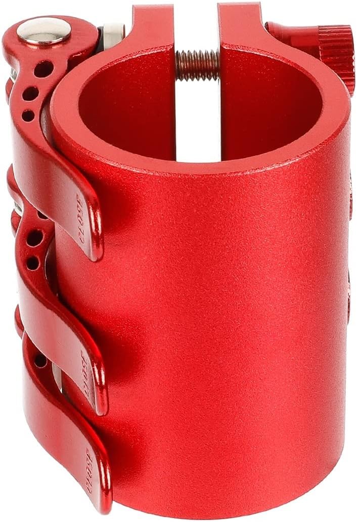 BBAUER Compatible with Kaabo Mantis Electric Scooter 3 Holes Reinforced Locking Clamp Clip Lock Pole Strengthen Stable Extended Lock Clamp Hook (Color : Red)