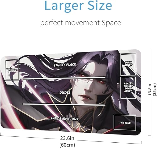 Miniatura 2 de Tapete de juego MTG con zonas, tapete de juego TCG para juego de cartas coleccionables de 24 x 14 pulgadas, tapete de juego Evil Anime Girls Series