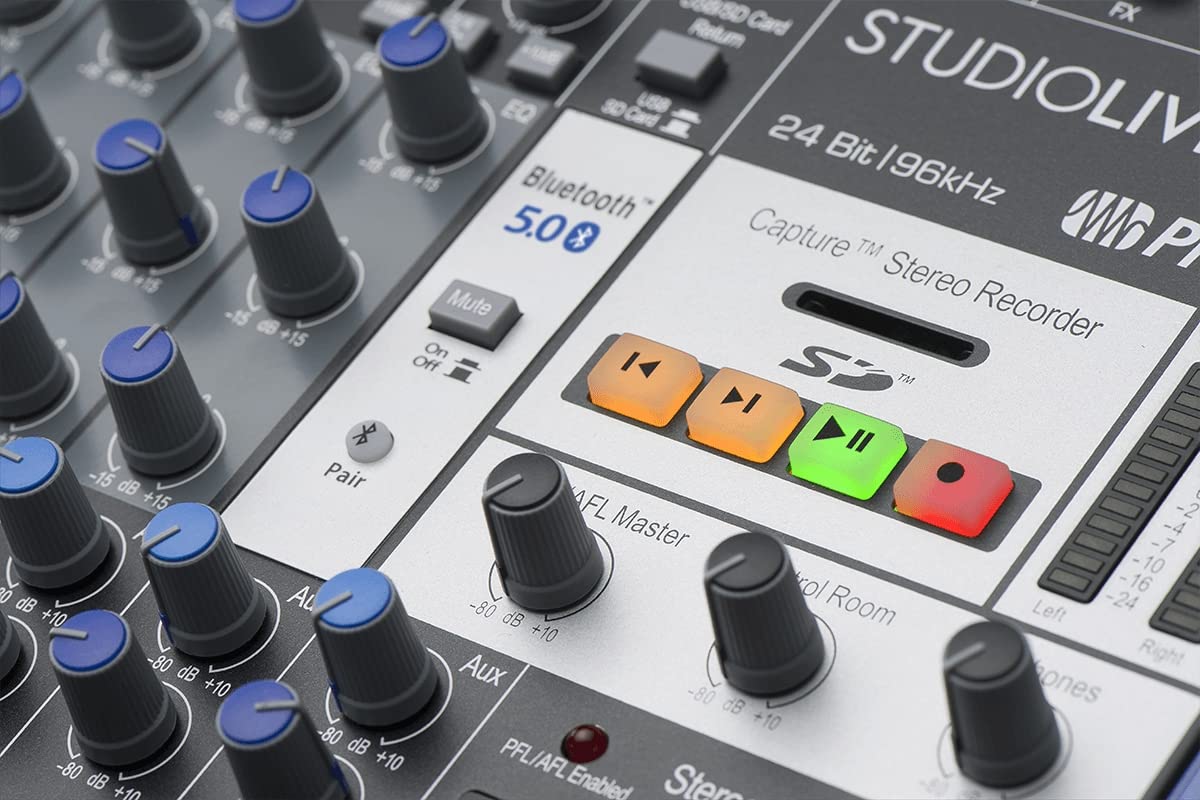 PreSonus StudioLive AR16c Mezclador Analógico/Interfaz de Audio 18 Canales Compatible USB-C/Grabador SD Estéreo