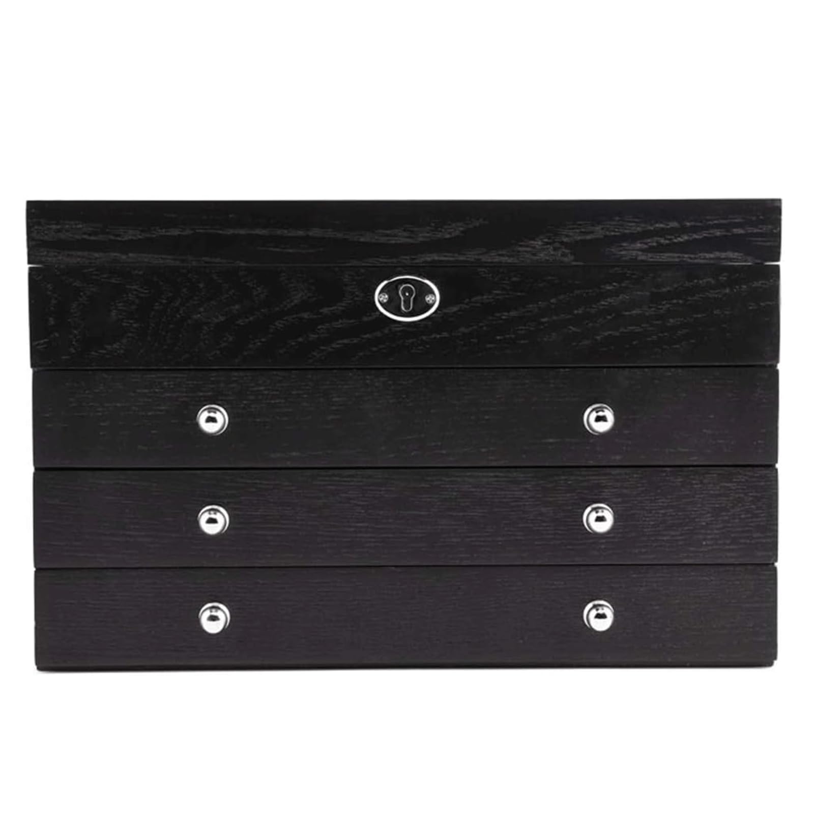 Joyero de madera de gran capacidad, caja organizadora de joyería de estilo Retro, caja de almacenamiento de joyería de maquillaje para mujer (negro) Beauty Comes