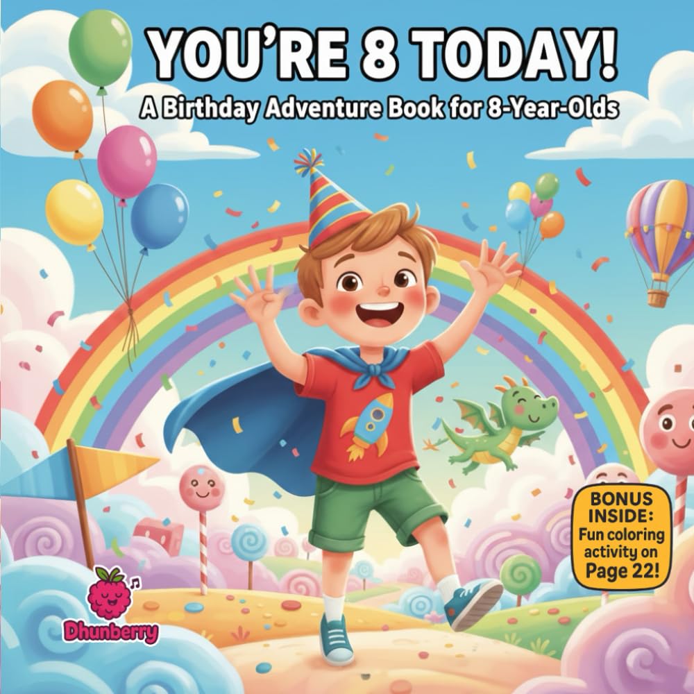 You’re 8 Today! A Birthday Adventure Storybook in Fun Rhymes for 8-Year-Olds: A Fun, Rhyming Birthday Picture Book for Boys