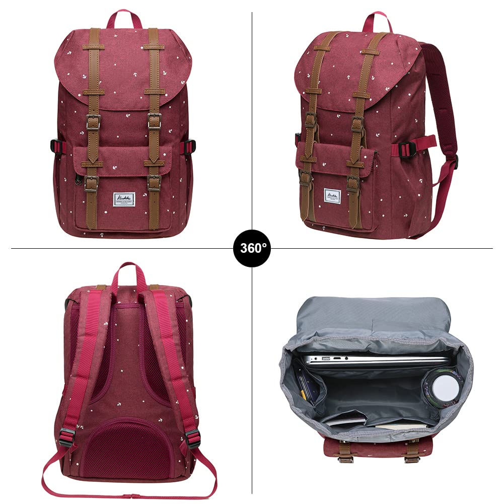 KAUKKO Mochila Tipo Casual de Hombre y Mujer para Portátil para Escuela, Viajes o Senderismo Mini tamaño (Maroon-13)