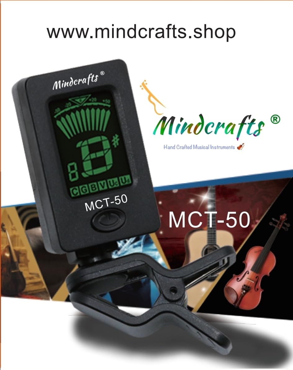 Mindcrafts MCT-50 Digital Chromatic Tuner, LCD Display, for Guitar