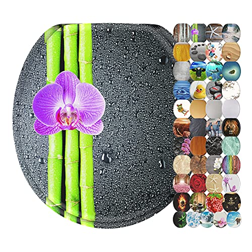 Sanilo ROUND, Silent Slow Close, Molded Wood, Adjustable Toilet Seat, Asia