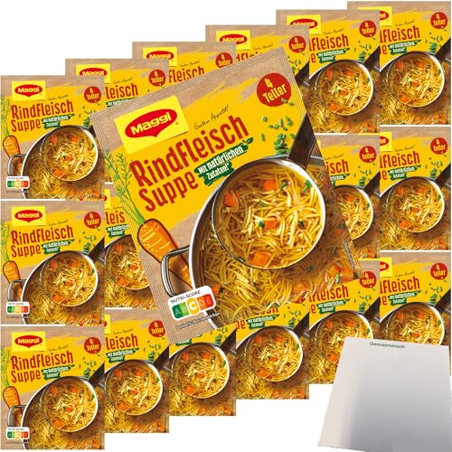 usy Bundle für Maggi Rindfleisch Suppe mit Nudeln und Gemüse VPE (18x85g Packung) + usy Block