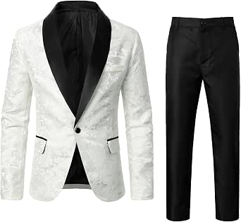 Wangyue Costume 3 Pièces Homme Coupe Ajustée - Smoking Mariage Bal Smoking Affaire Formel