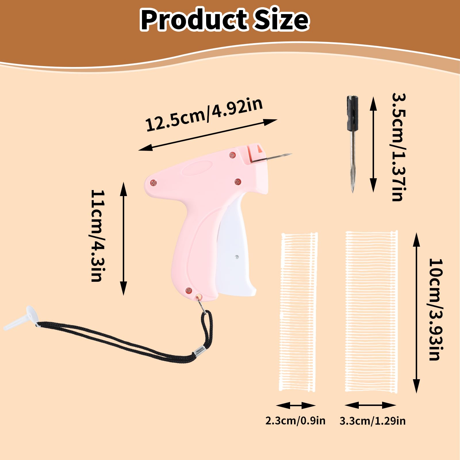 Pistolet à Étiquettes pour Vêtements Rose – Machine à Étiqueter 5 Aiguilles 1100 Épingles