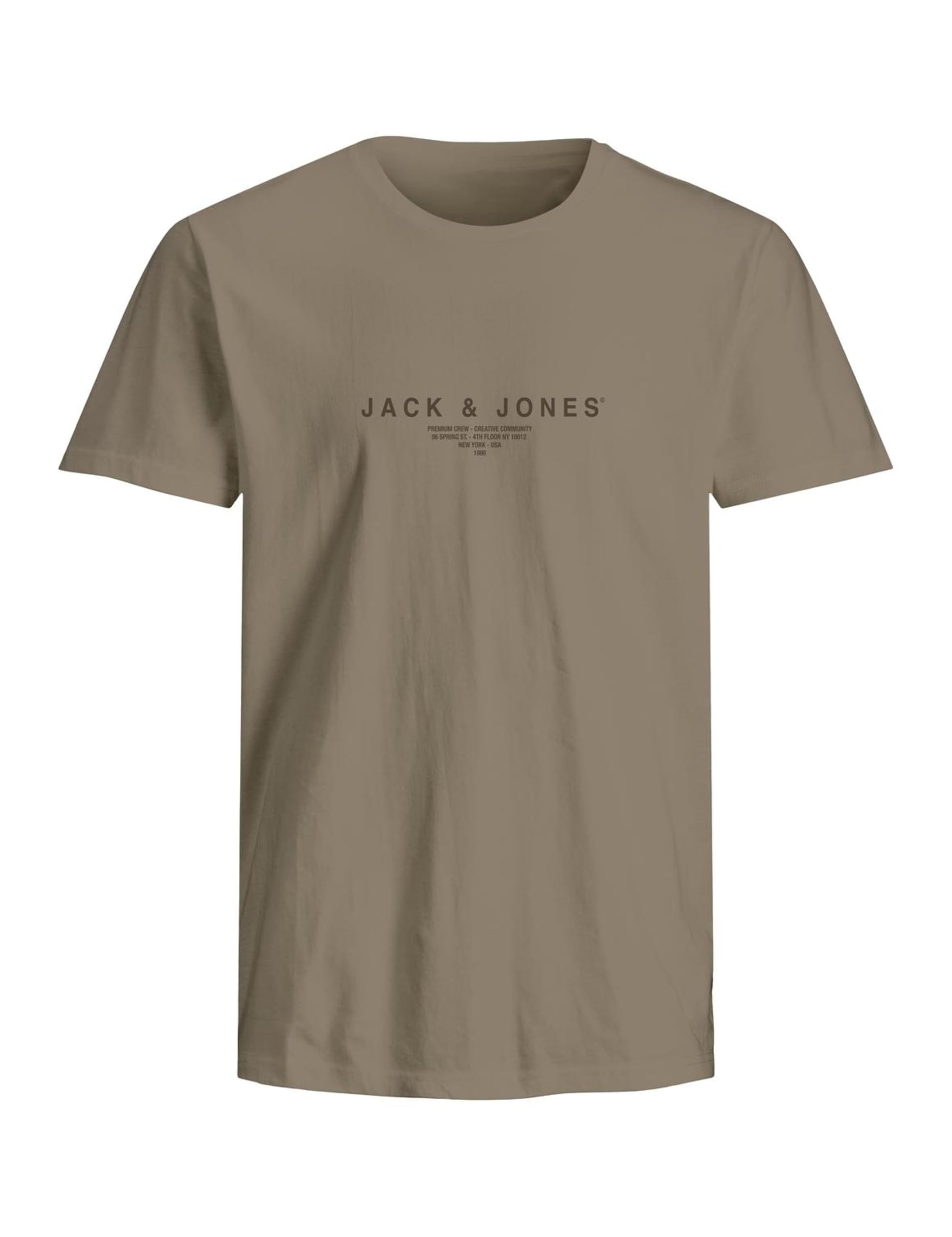 JACK & JONES Men's Jprblaharris Ss Tee Crew Neck FST Pls, Greige, 4XL